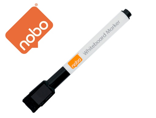 [2104184] ROTULADOR NOBO MINI CON BORRADOR PACK DE 6 UNIDADES PARA PIZARRA BLANCA COLOR NEGRO PUNTA REDONDA 2MM