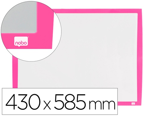 [2104177] PIZARRA BLANCA NOBO MAGNETICA MARCO FUCSIA 430X585 MM