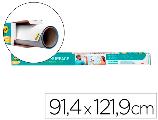 [7100299404] PIZARRA BLANCA POST-IT SUPER STICKY FLEX ADHESIVA REMOVIBLE ROLLO 91,4X121,9 CM