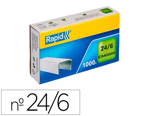 [24855600] GRAPAS RAPID 24/6 MM GALVANIZADA CAJA DE 1000 UNIDADES