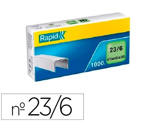 [24869100] GRAPAS RAPID 23/6 MM GALVANIZADA CAJA DE 1000 UNIDADES