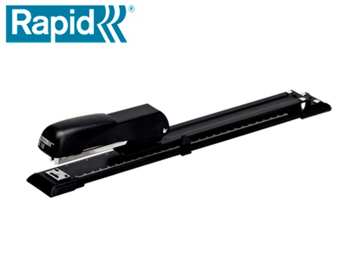 [20598000] GRAPADORA RAPID E15 METALICA BRAZO LARGO CAPACIDAD 20 HOJAS USA GRAPAS 24/6 Y 26/26 COLOR NEGRO