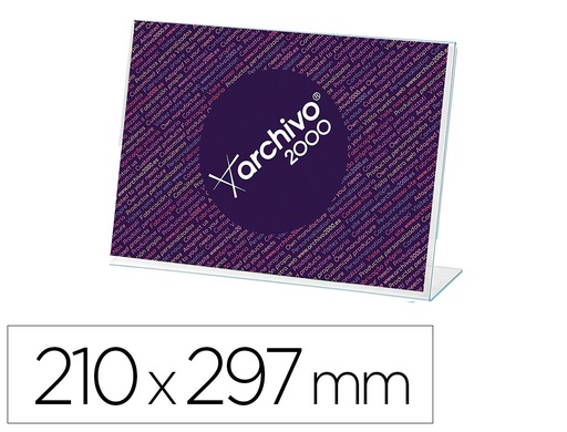 [11004 CS TP] EXPOSITOR SOBREMESA ARCHIVO 2000 CON FORMA L POLIESTIRENO TRANSPARENTE DIN A4 HORIZONTAL DOBLE CARA