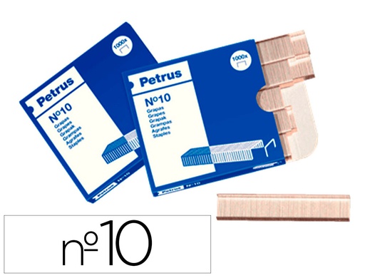 [55706] GRAPAS PETRUS N 10 GALVANIZADA CAJA DE 1000 UNIDADES