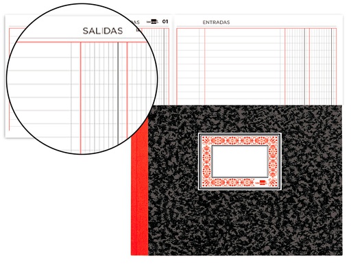 [LH03] LIBRO LIDERPAPEL CARTONE CUARTO APAISADO 100 HOJAS CAJA ENTRADA Y SALIDA