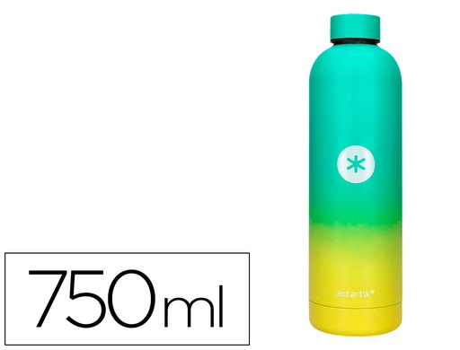 [TK79] BOTELLA PORTALIQUIDOS ANTARTIK ISOTERMICA ACERO INOXIDABLE LIBRE DE BPA COLOURFUL AMARILLO/VERDE 750 ML