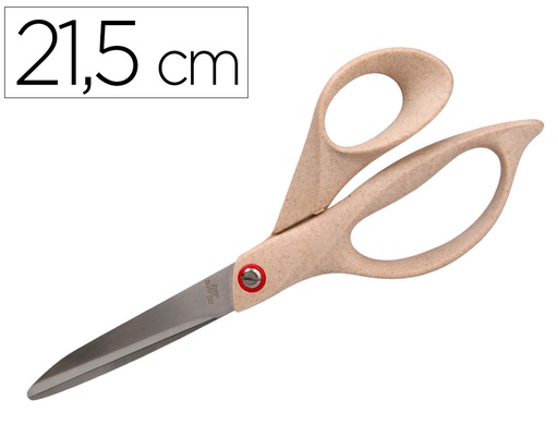 [TI13] TIJERA OFICINA LIDERPAPEL ACERO INOXIDABLE MANGO ECO MATERIAL 8\" 21,5 CM EN BLISTER