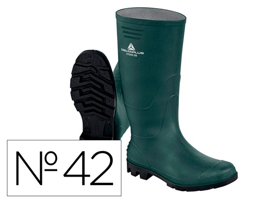 [STONEOBVE42] BOTAS DELTAPLUS DE SEGURIDAD STONE PVC VERDE SUELA DE TACOS TALLA 42