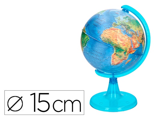 [GL01] GLOBO TERRAQUEO LIDERPAPEL MAPA FISICO DIAMETRO 15 CM