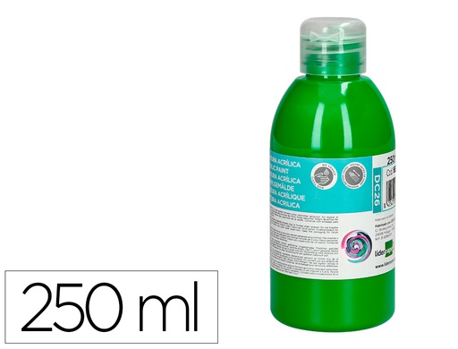 [DC26] PINTURA ACRILICA LIDERPAPEL BOTE DE 250 ML VERDE