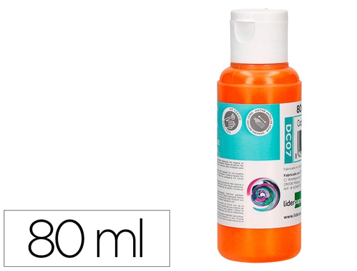 [DC07] PINTURA ACRILICA LIDERPAPEL BOTE DE 80 ML NARANJA