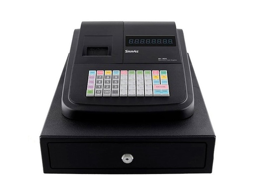 [ER-180U] REGISTRADORA SAM4S ER-180U 16 DEPARTAMENTOS 4 EMPLEADOS VISOR LED CAJON PEQUEÑO COLOR NEGRO 330X420X210 MM