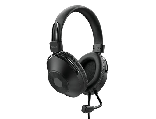 [24185] AURICULAR TRUST HS-250 CON MICROFONO AJUSTABLE USB 2,0 LONGITUD CABLE 2 MT COLOR NEGRO