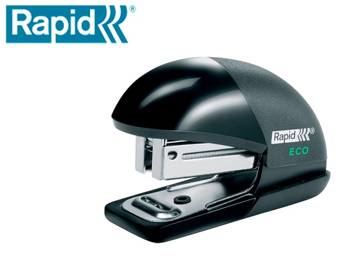 [24846201] GRAPADORA RAPID MINI FASHION ECO PLASTICO 100% RECICLADO CAPACIDAD 10 HOJAS USA GRAPAS 24/6 Y 26/6 COLOR NEGRO