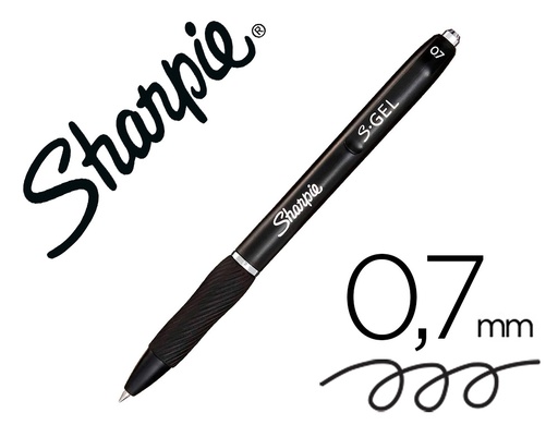 [2136595] BOLIGRAFO SHARPIE RETRACTIL TINTA GEL PUNTA 0,7 MM COLOR NEGRO