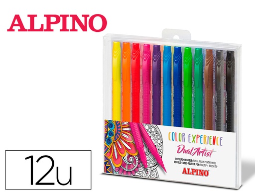[AR000186] ROTULADOR ALPINO DUAL ARTIST COLOR EXPERIENCE ESTUCHE DE 12 UNIDADES COLORES SURTIDOS
