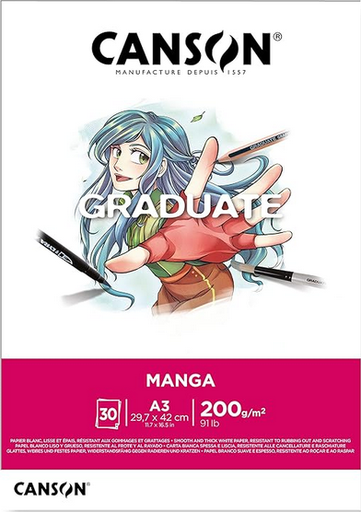 [C31250P031] BLOC ENCOLADO CANSON GRADUATE MANGA A3 200G 30 HOJAS