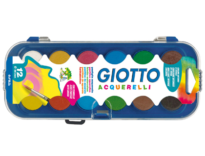[F351200] ACUARELA GIOTTO 12 COLORES CON PINCEL ESTUCHE DE PLASTICO