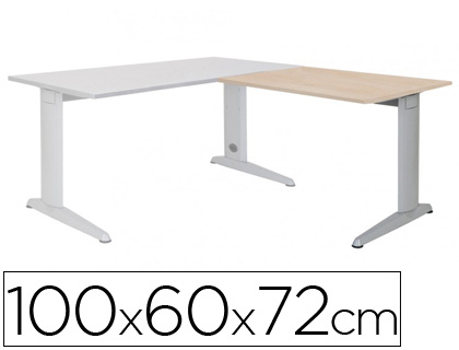 [2102AC01] ALA PARA MESA ROCADA SERIE METAL 60X 100 CM DERECHA O IZQUIERDA ACABADO AC01 ALUMINIO/ HAYA