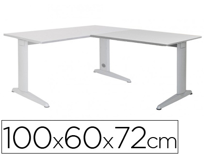 [2102AC02] ALA PARA MESA ROCADA SERIE METAL 60X 100 CM DERECHA O IZQUIERDA ACABADO AC02 ALUMINIO/ GRIS