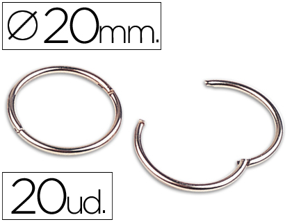 [AN06] ANILLA BISAGRA LIDERPAPEL NIQUELADA N.1 DIAMETRO 20 MM CAJA DE 20 UNIDADES