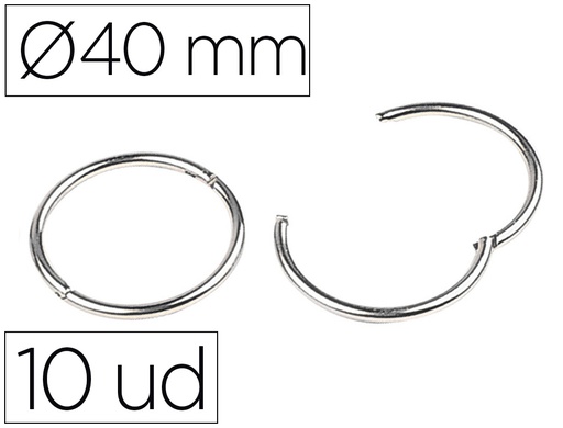 [AN04] ANILLA BISAGRA LIDERPAPEL NIQUELADA N.4 DIAMETRO 40 MM CAJA DE 10 UNIDADES