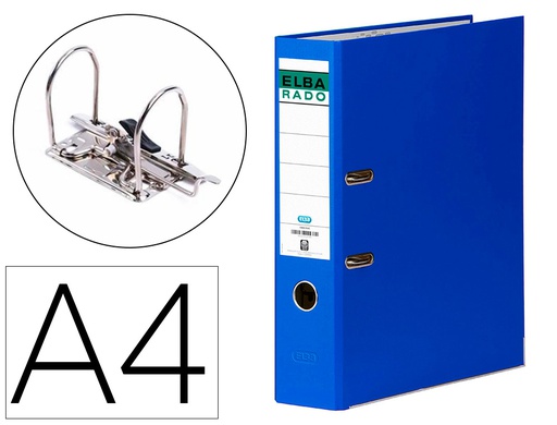 [100022645] ARCHIVADOR DE PALANCA ELBA CARTON FORRADO DIN A4 AZUL LOMO DE 80 MM RADO CHIC