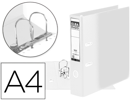 [100022632] ARCHIVADOR DE PALANCA ELBA CARTON FORRADO DIN A4 BLANCO LOMO DE 80 MM RADO