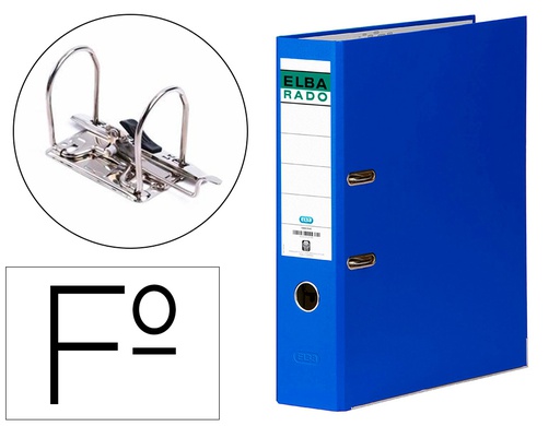 [100022669] ARCHIVADOR DE PALANCA ELBA CARTON FORRADO FOLIO AZUL LOMO DE 80 MM RADO CHIC