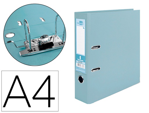 [AZ25] ARCHIVADOR DE PALANCA LIDERPAPEL A4 DOCUMENTA FORRADO PVC CON RADO LOMO 75MM GRIS COMPRESOR METALICO