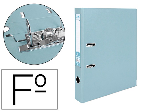 [AY32] ARCHIVADOR DE PALANCA LIDERPAPEL FOLIO DOCUMENTA FORRADO PVC CON RADO LOMO 52 MM GRIS COMPRESOR METALICO
