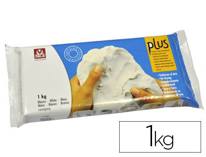 [202300100000] ARCILLA SIO-2 PLUS BLANCA ENDURECE AL AIRE PAQUETE DE 1 KG