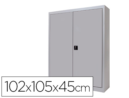 [1601AC00] ARMARIO METALICO ROCADA DOS PUERTAS BATIENTES INCLUYE DOS BALDA 102X105X45 CM ACABADO AC00 GRIS/GRIS