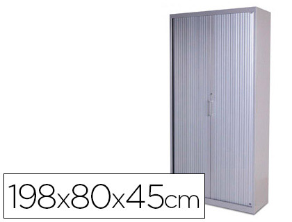[1504AC00] ARMARIO METALICO ROCADA DOS PUERTAS TIPO PERSIANA INCLUYE CUATRO BALDA SERIE STORE 198X80X45 CM ACABADO AC00