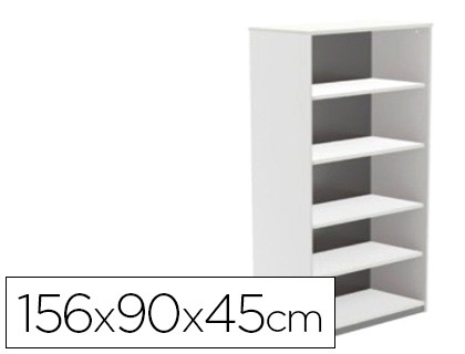 [1055AW04V24] ARMARIO ROCADA CON CUATRO ESTANTES SERIE STORE 156X90X45 CM ACABADO AW04 BLANCO/BLANCO