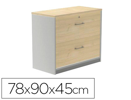 [1006AN02V24] ARMARIO ROCADA CON DOS CAJONES SERIE STORE 78X90X45 CM ACABADO AN02 GRIS/GRIS