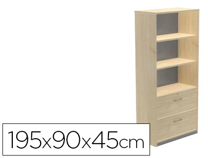 [1102AA01V24] ARMARIO ROCADA CON TRES ESTANTES Y DOS CAJONES INFERIORES SERIE STORE 195X90X45 CM ACABADO AA01