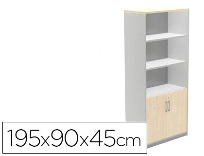 [1103AN04V24] ARMARIO ROCADA CON TRES ESTANTES Y DOS PUERTAS INFERIORES SERIE STORE 195X90X45 CM ACABADO AN04