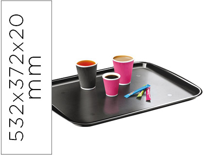 [2923500011] BANDEJA CEP DISEÑO CLASICO POLICARBONATO COLOR NEGRO 532X372X20 MM