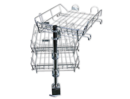 [KF03306] BANDEJA CON SOPORTE GIRATORIO Q-CONNECT 3 BANDEJAS METALICAS CROMADAS