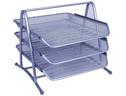 [KF00822] BANDEJA SOBREMESA METALICA Q-CONNECT KF00822 REJILLA PLATA 3 BANDEJAS MOVIBLES 350X278X275 MM