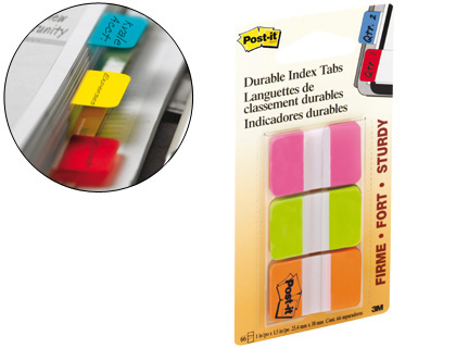 [70071493327] BANDERITAS SEPARADORAS RIGIDAS DISPENSADOR 3 COLORES POST-IT INDEX 686-PGO MEDIANOS22 BANDERITAS POR COLOR