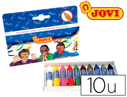 [176] BARRA MAQUILLAJE JOVI CAJA DE 10 COLORES SURTIDOS