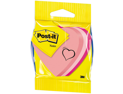 [FT510076563] BLISTER PAPELERIA 3M 2007H CUBO DE NOTAS POST-IT TROQUELADO CORAZON 3 COLORES NEON