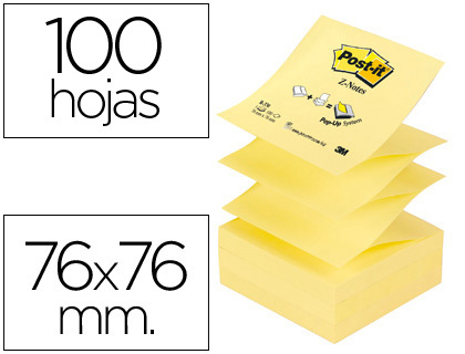 [FT510000092 (R-330-AL)] BLOC DE NOTAS ADHESIVAS QUITA Y PON POST-IT 76X76 MM Z-NOTES