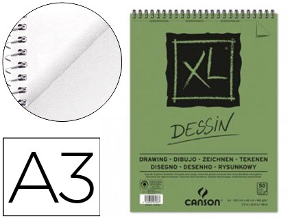 [C400039089] BLOC DIBUJO CANSON XL DESSIN DIN A3 LISO MICROPERFORADO ESPIRAL 29,7X42 CM 50 HOJAS 160 GR/M2