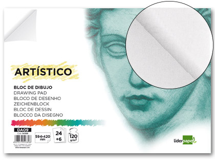 [DA09] BLOC DIBUJO LIDERPAPEL ARTISTICO ENCOLADO 594X420MM 24+6 HOJAS 120G/M2 SIN RECUADRO