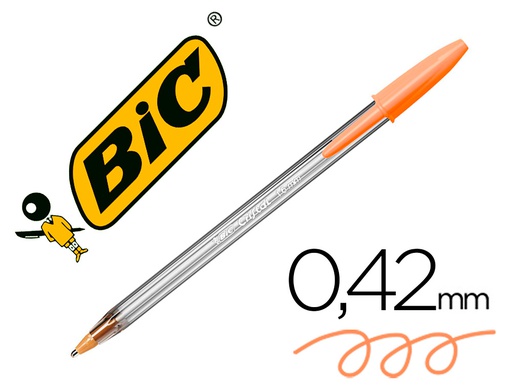 [937417] BOLIGRAFO BIC CRISTAL FUN NARANJA PUNTA 1,6 MM