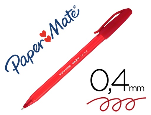 [S0957140] BOLIGRAFO PAPER MATE INKJOY 100 PUNTA MEDIA TRAZO 1MM ROJO