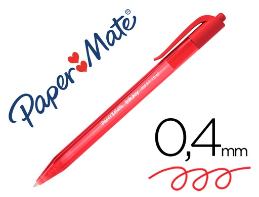 [S0957050] BOLIGRAFO PAPER MATE INKJOY 100 RETRACTIL PUNTA MEDIA ROJO